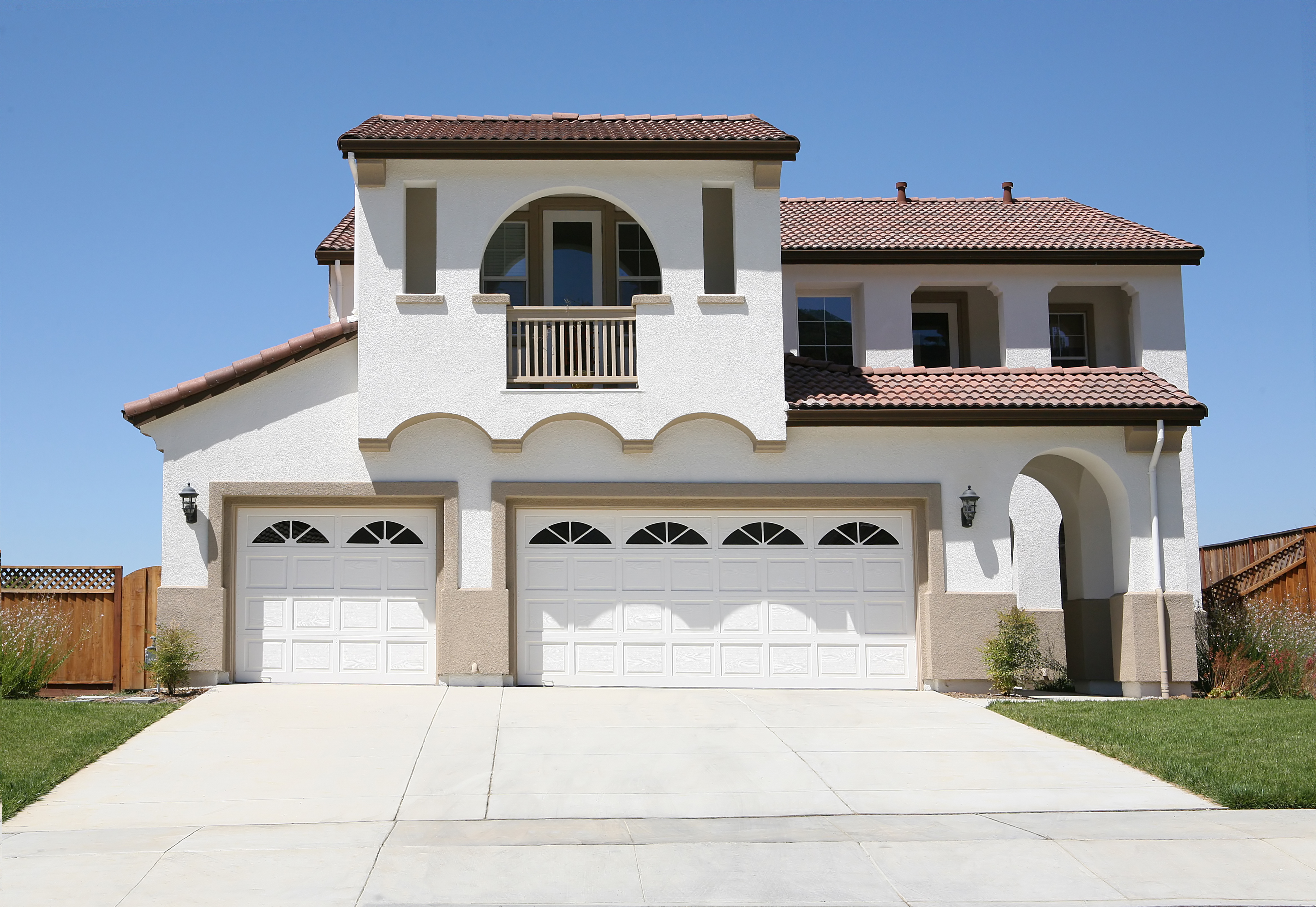 white home with stucco exterior