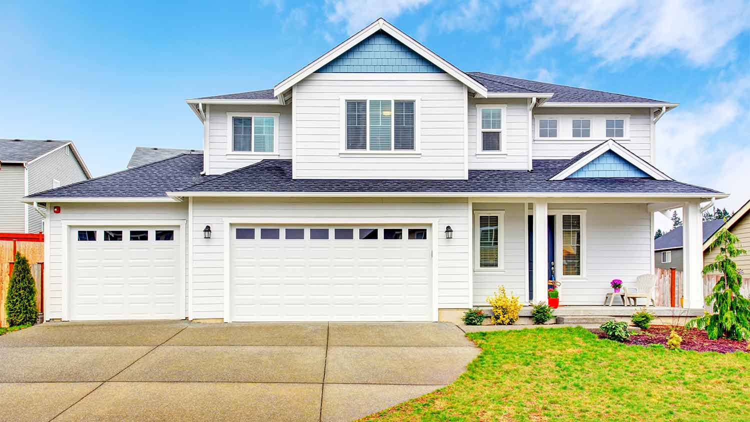 house with white vinyl siding