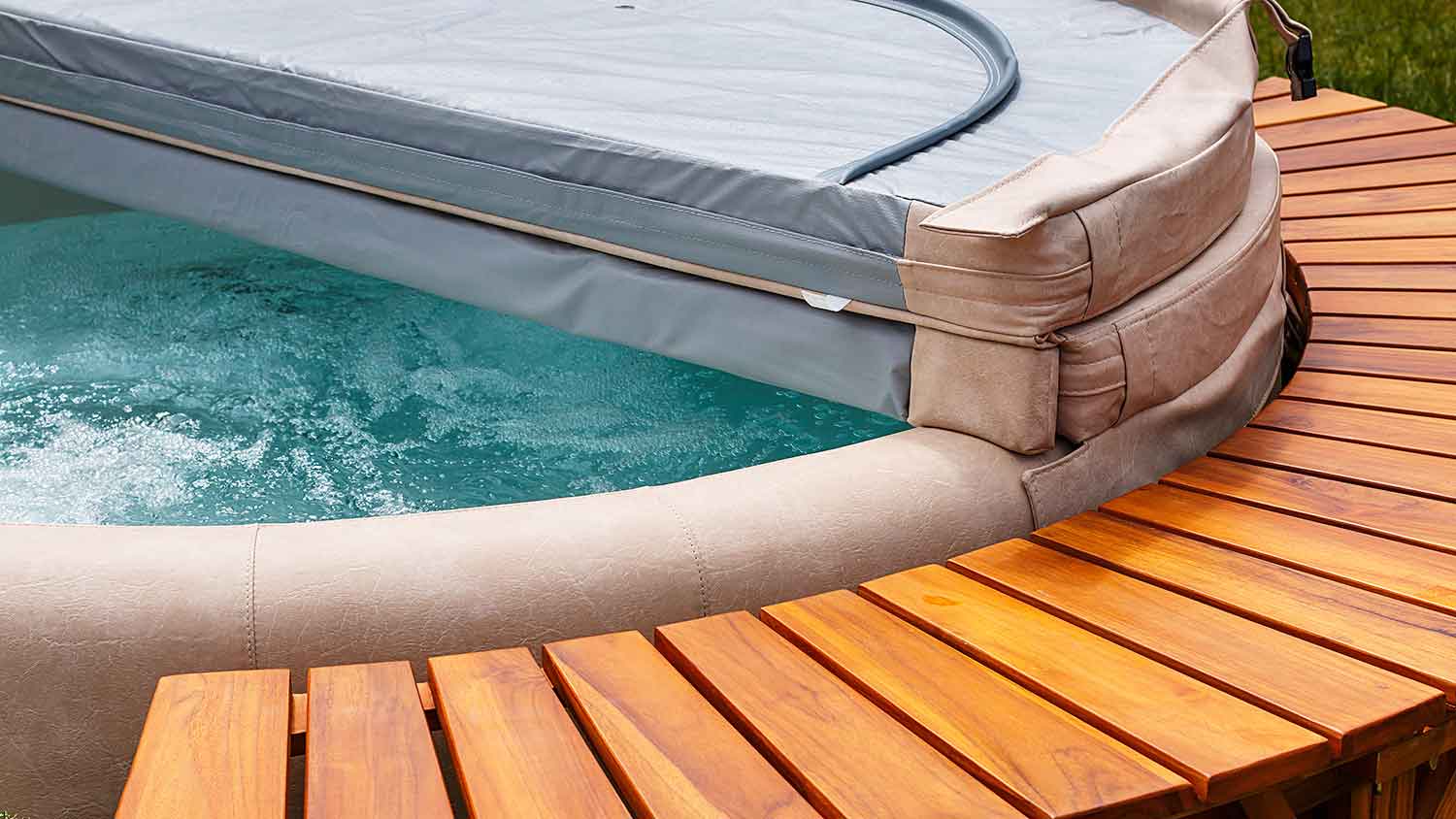 Hot tub halfway open