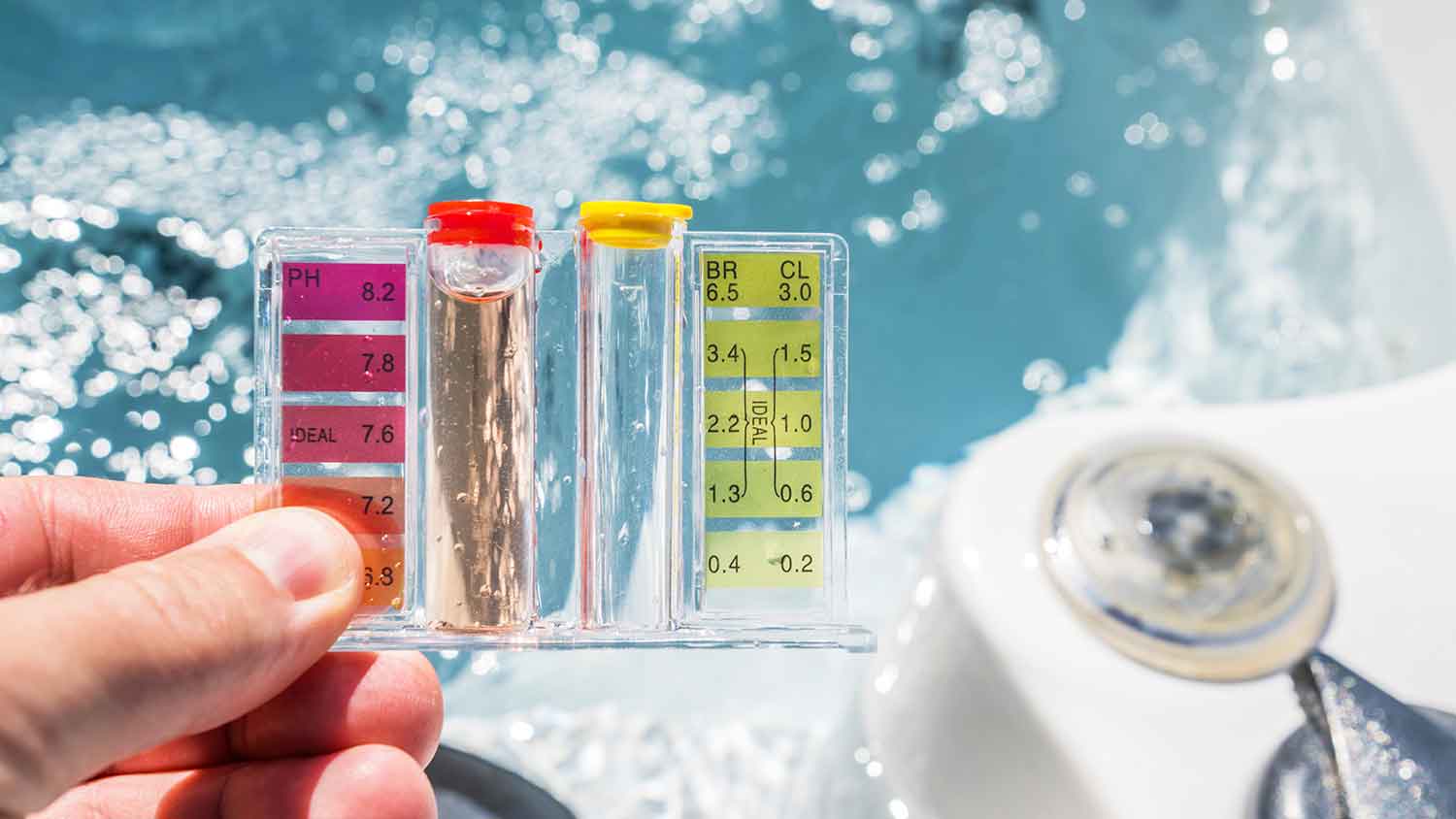 Testing hot tub water quality