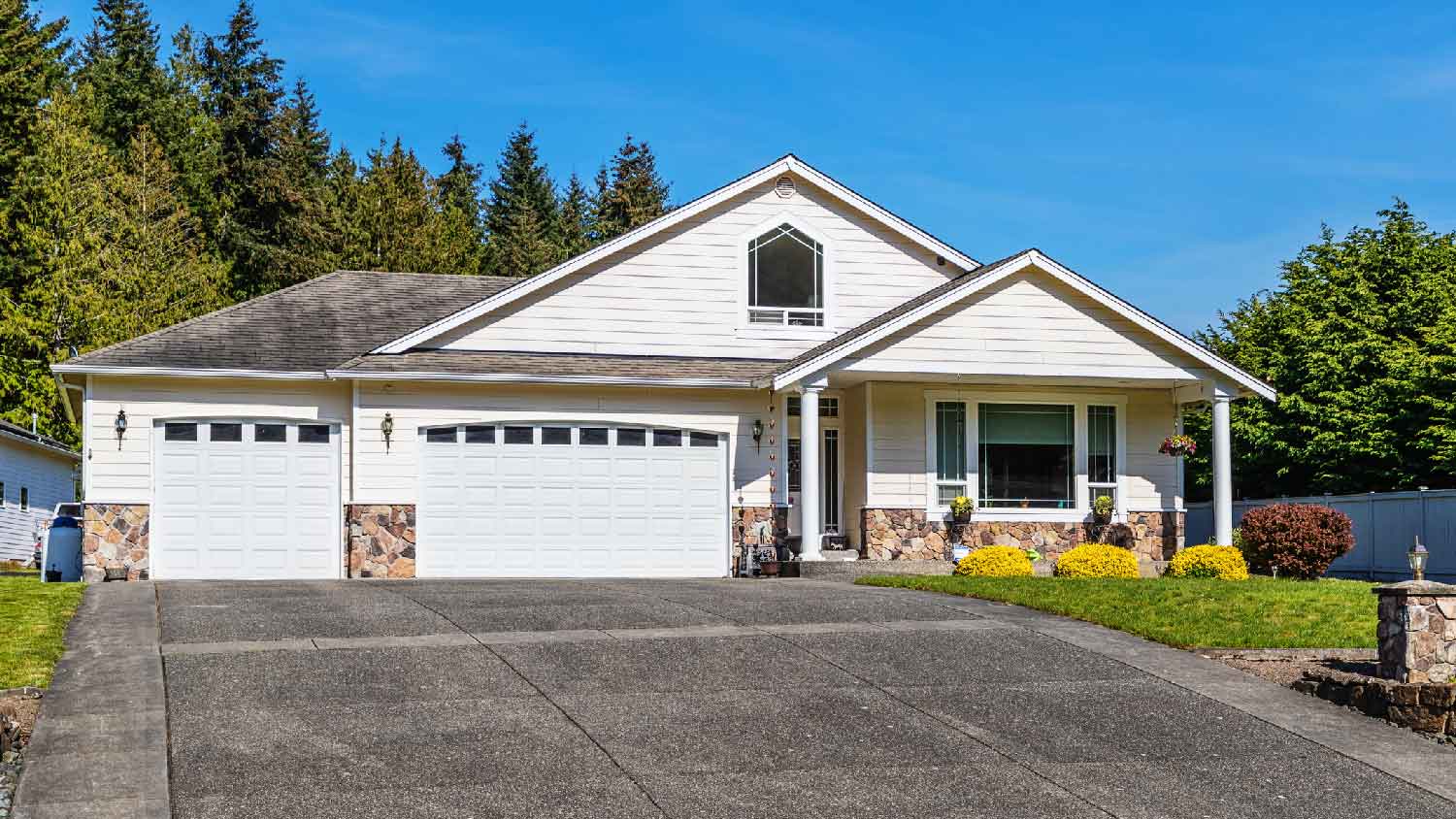 A house with an asphalt driveway