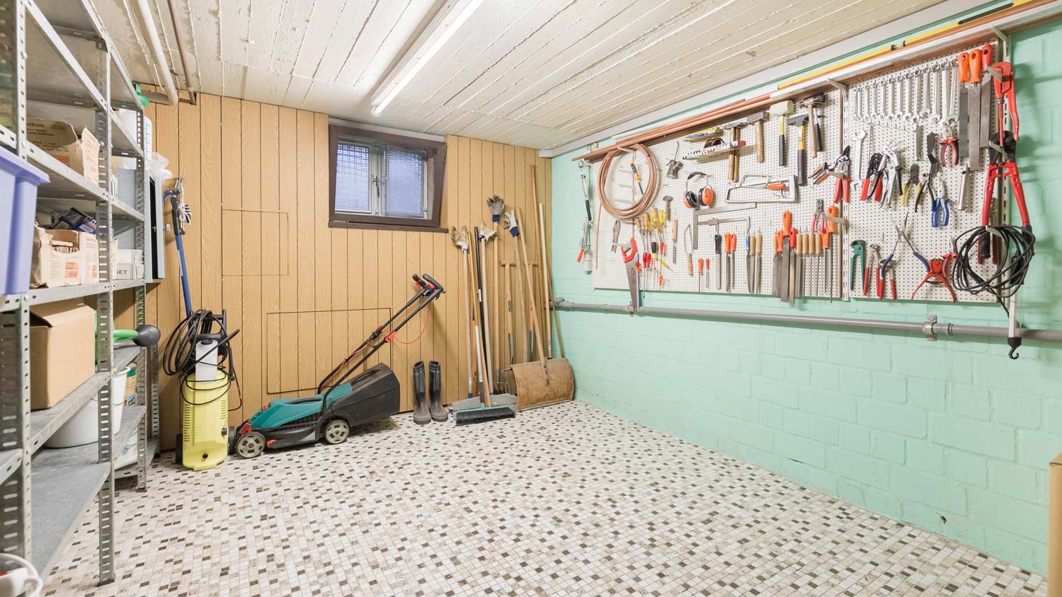 The light and tidy interior of a house basemen