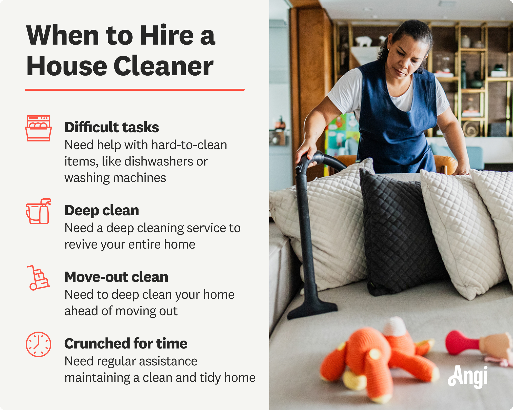 4 times when it’s best to hire a house cleaner, including help with hard-to-clean items like dishwashers