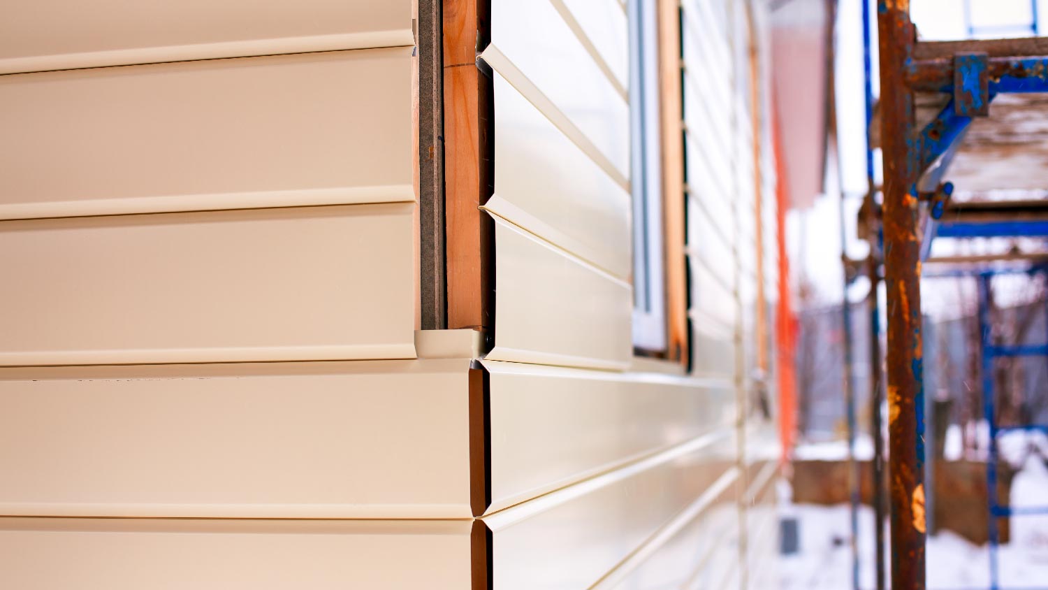 A house with light maple siding