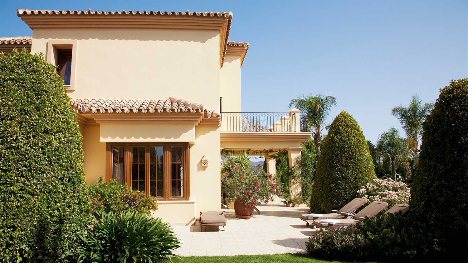 A house with stucco siding