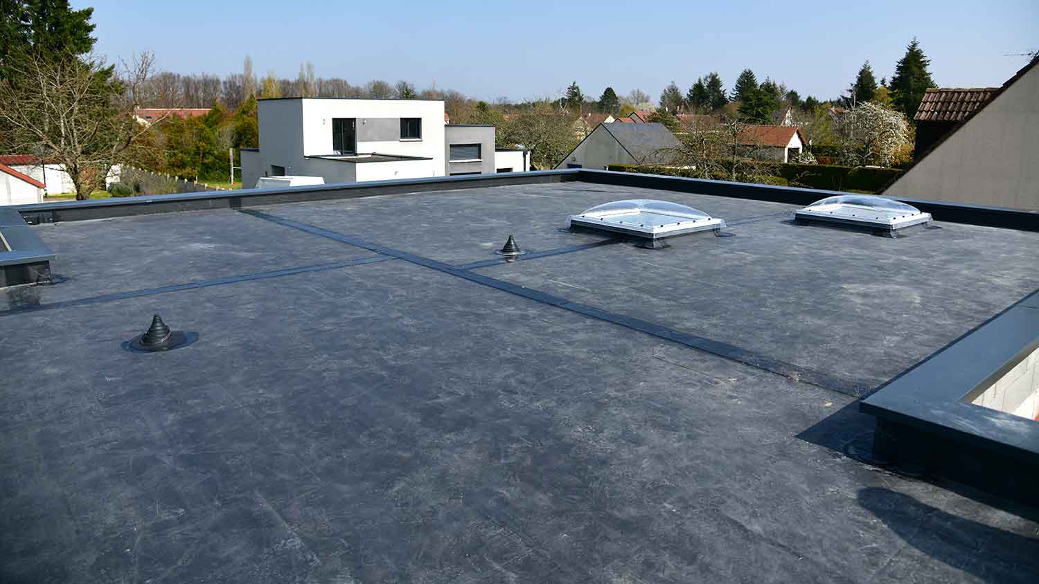 epdm membrane installed on a flat roof