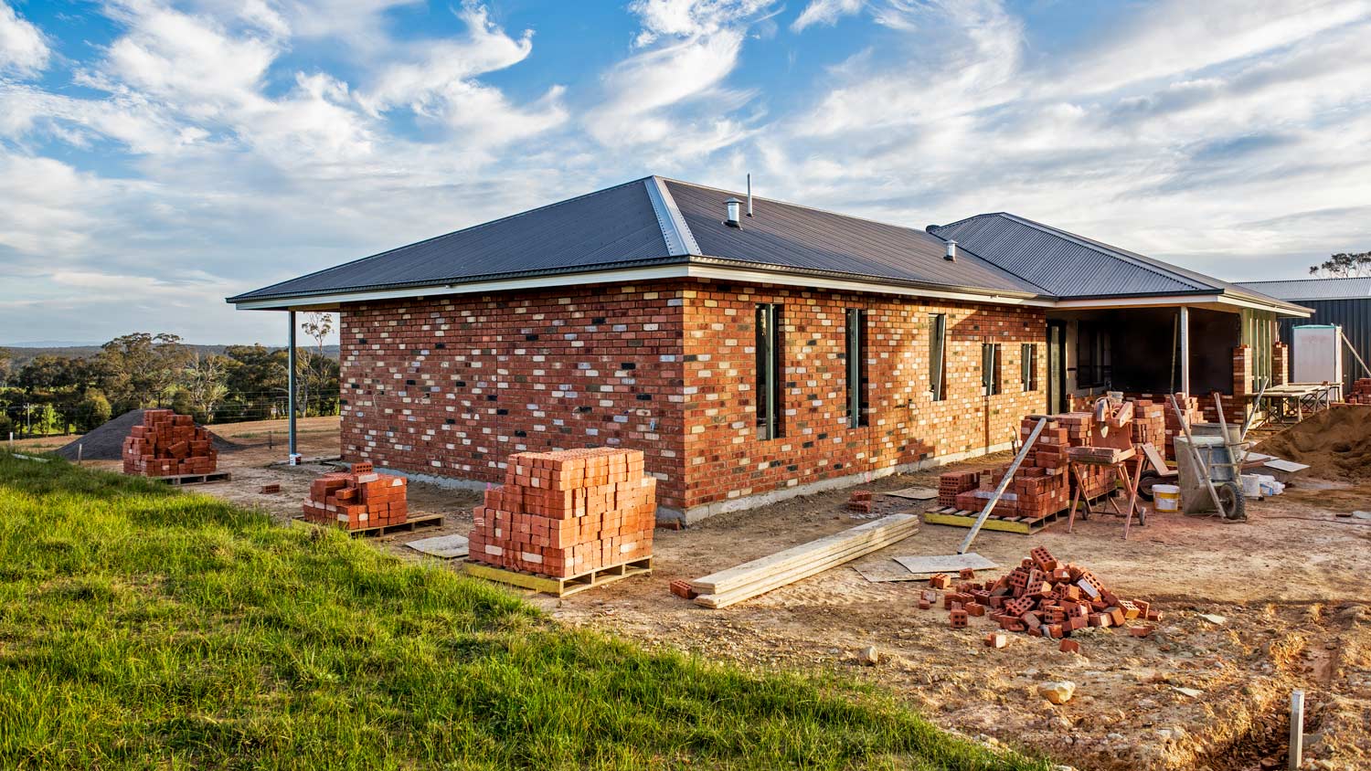 Residential house being built