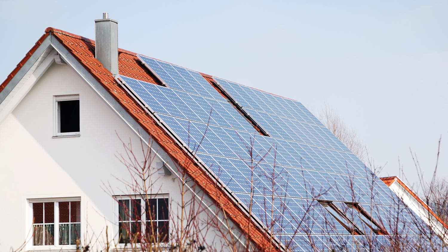 solar panels on roof