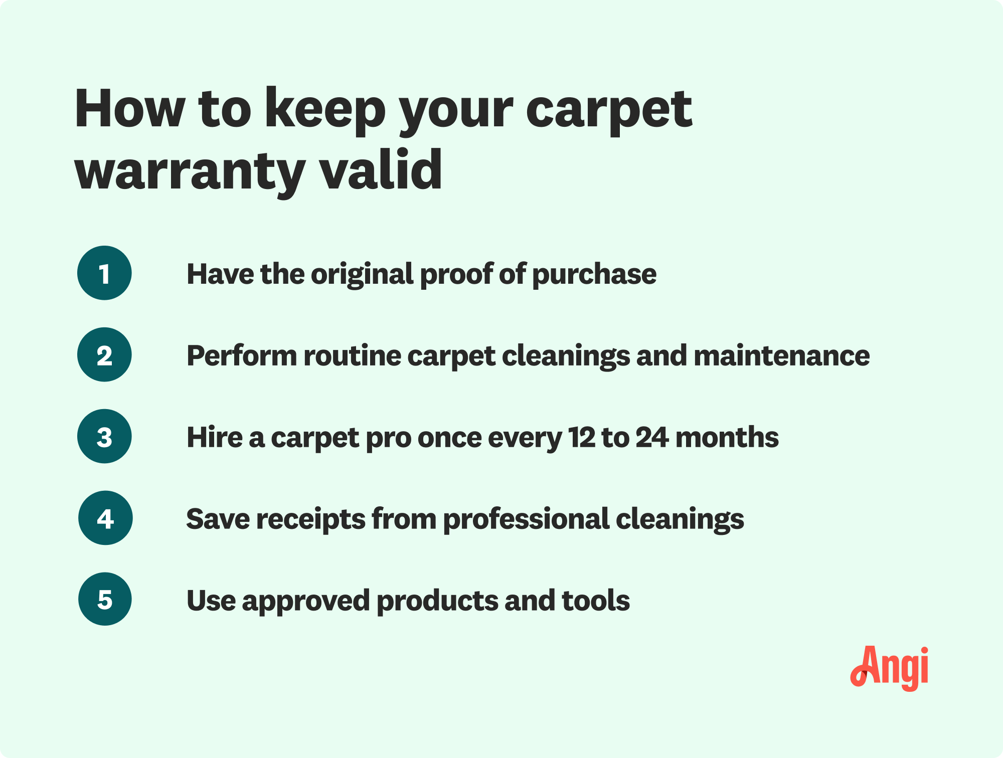 How to keep carpet warranty valid infographic
