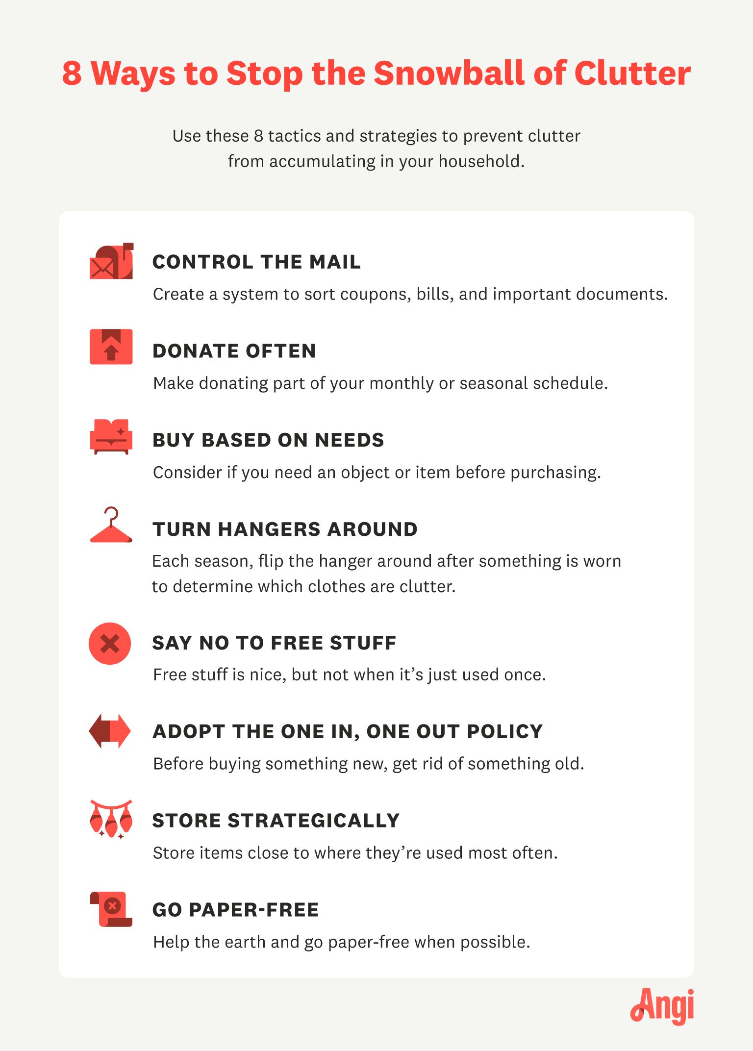 8 Habits to Prevent Clutter From Accumulating Infographic