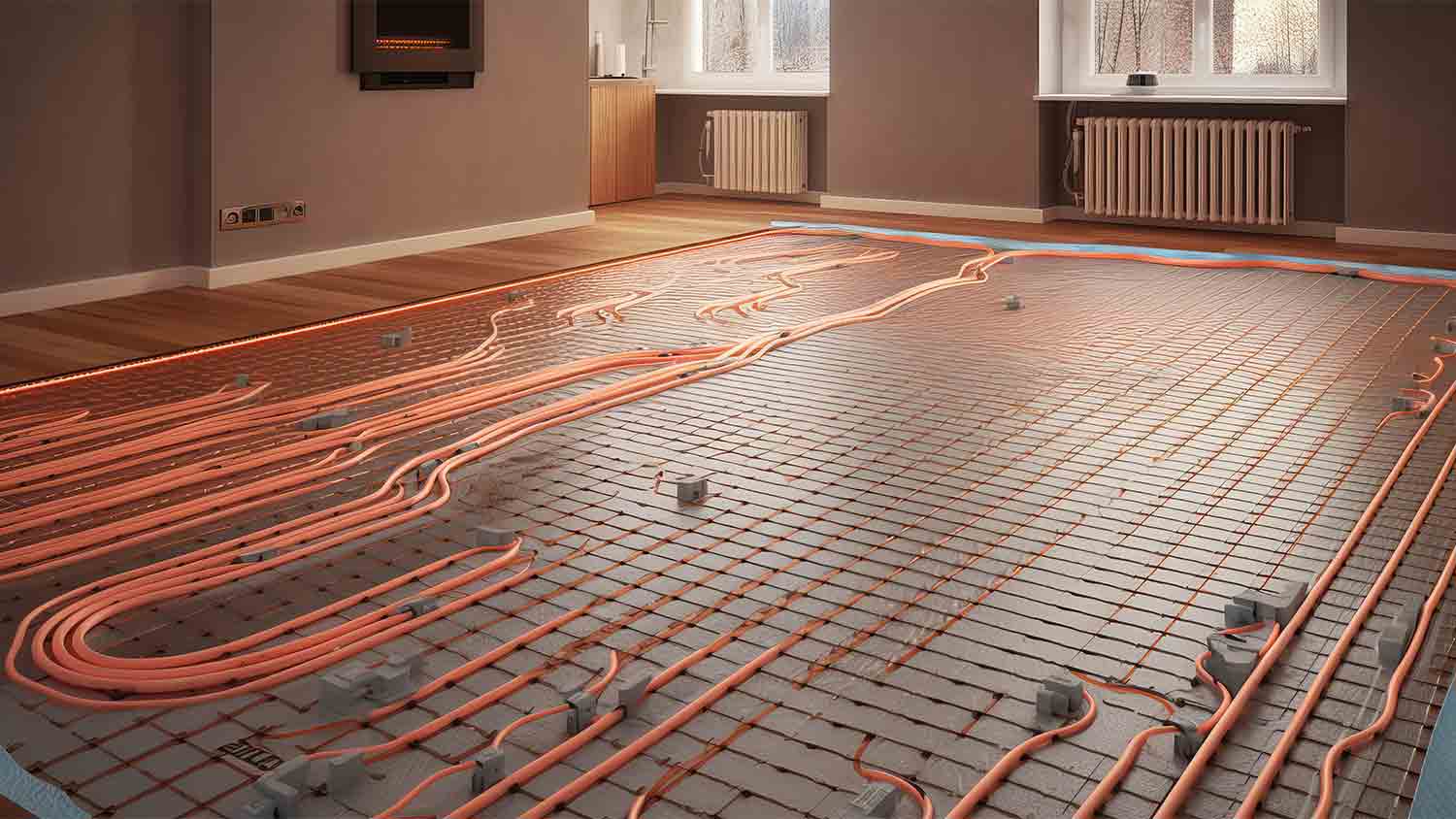 heated hydronic system inside home