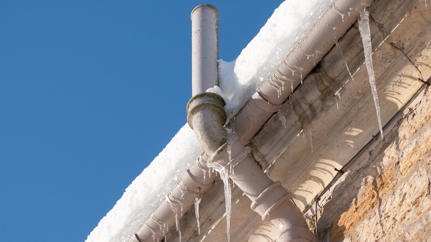 Icicles hanging from the gutter