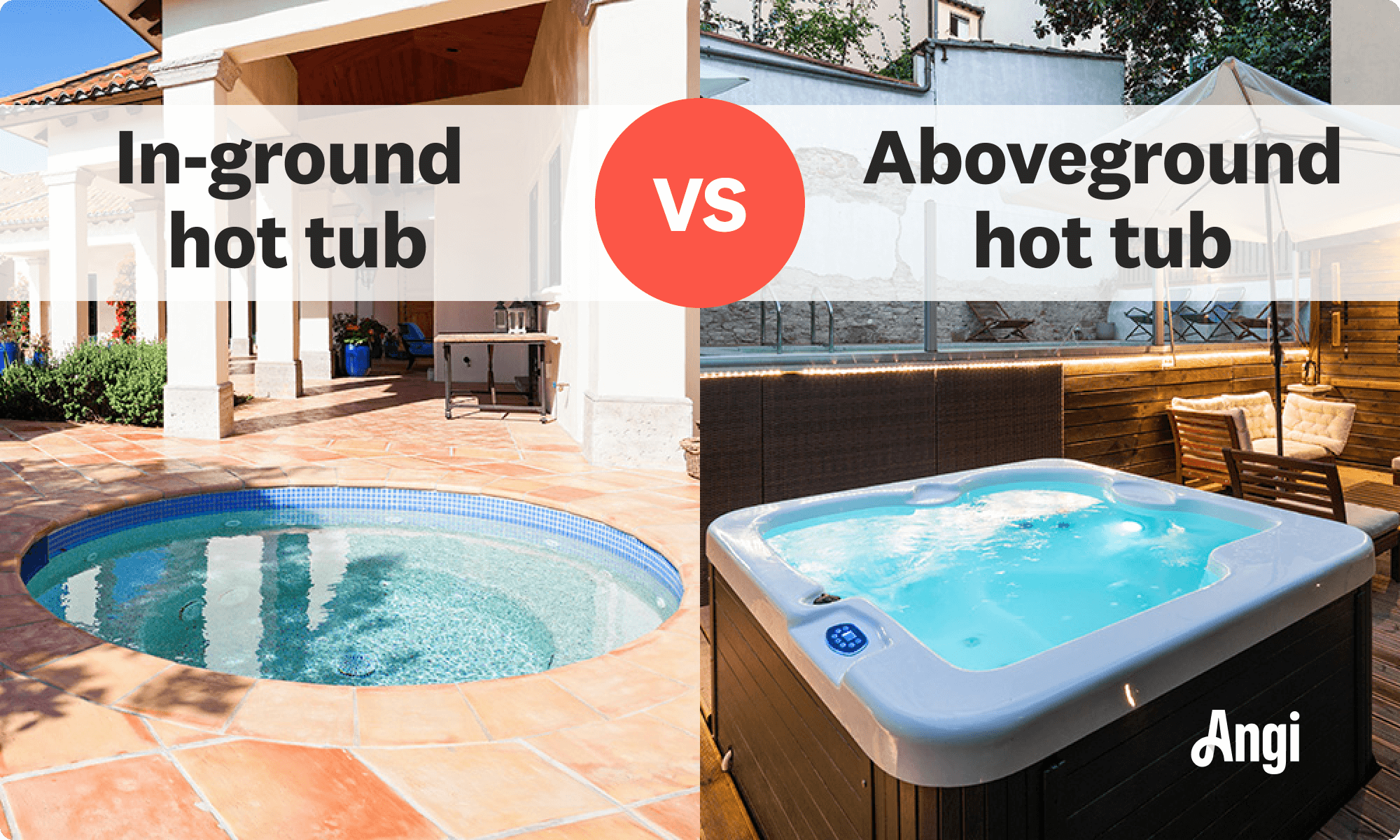 In-ground versus aboveground hot tub visual comparison