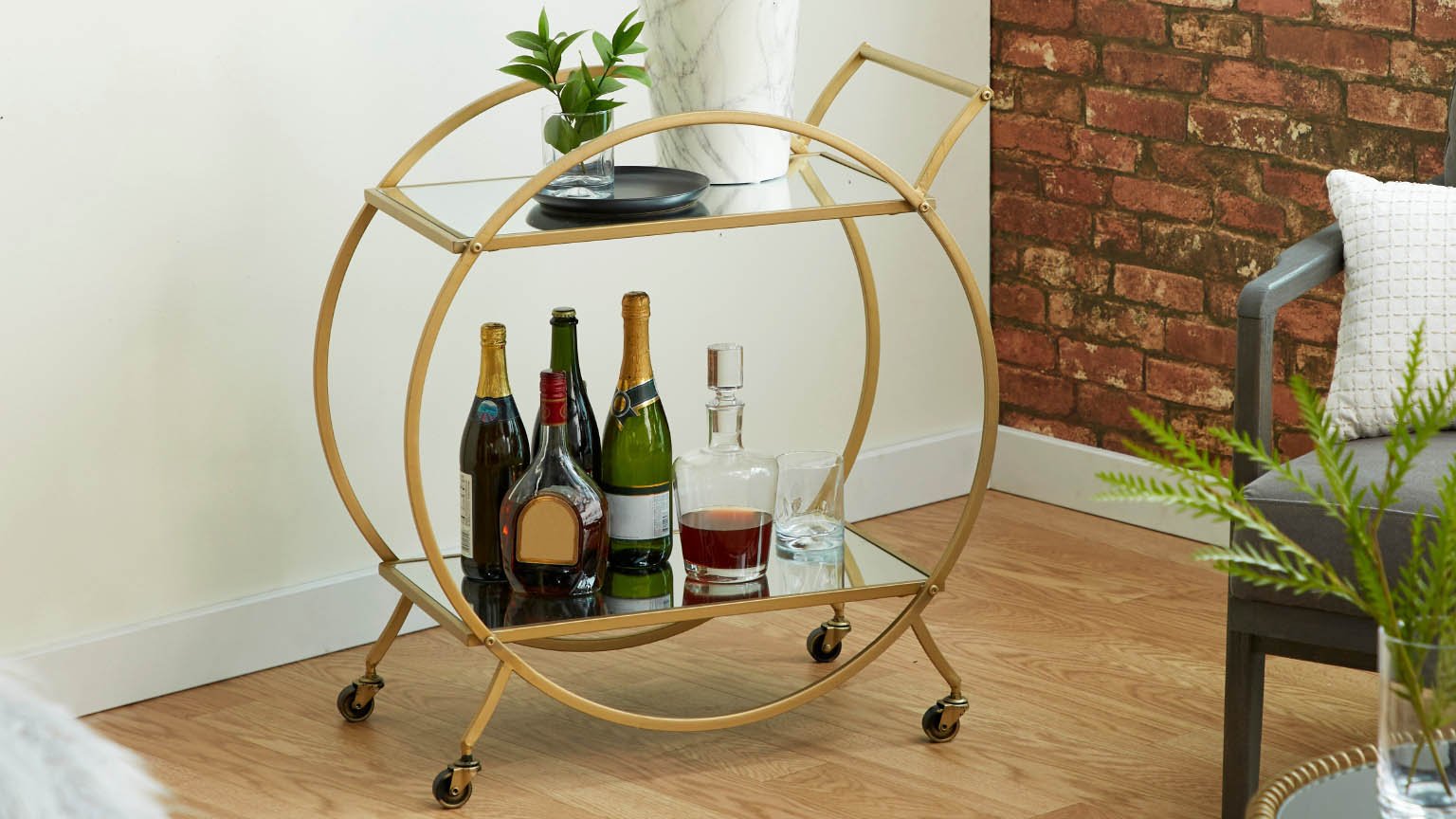 metal bar cart