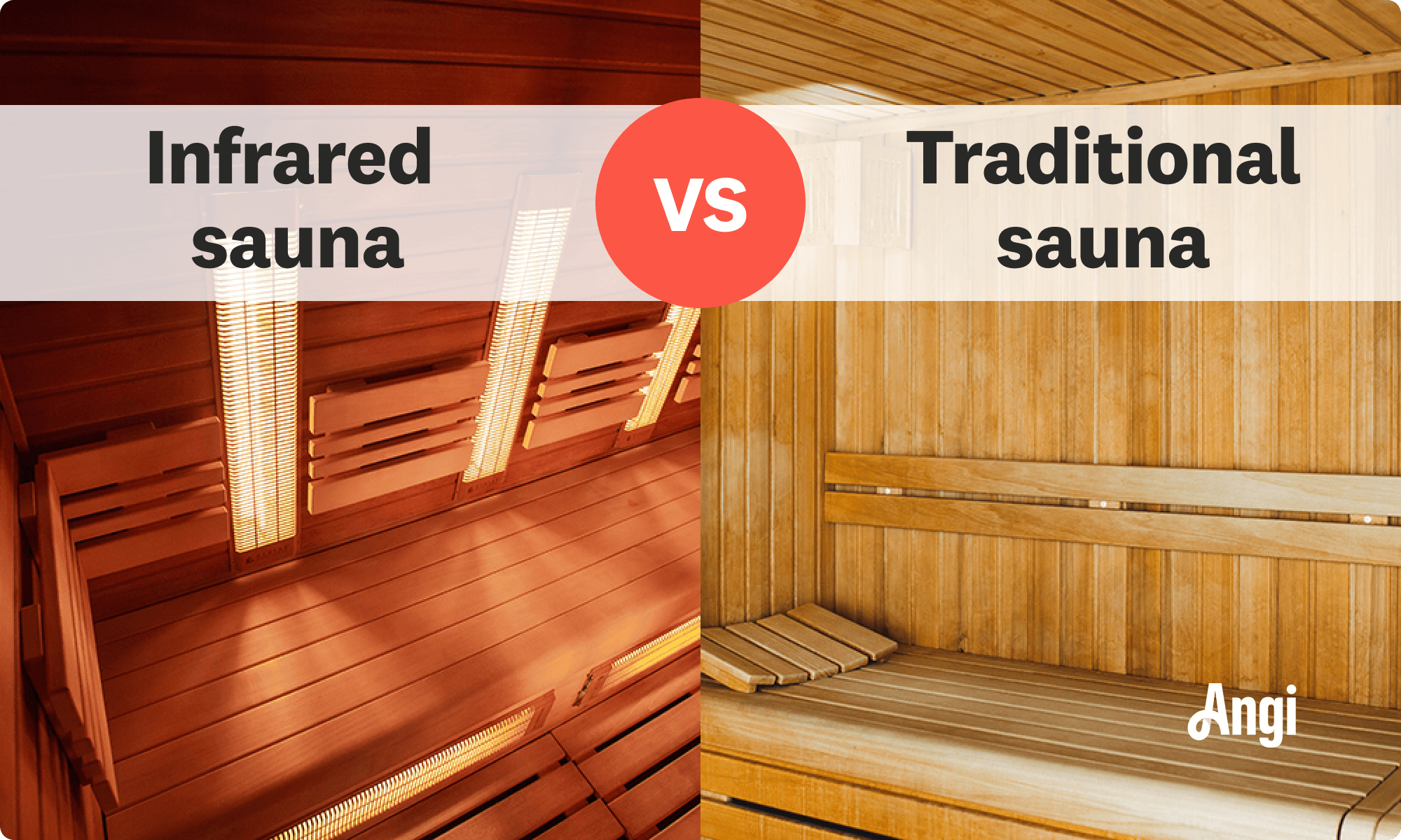 Infrared versus traditional sauna compared visually