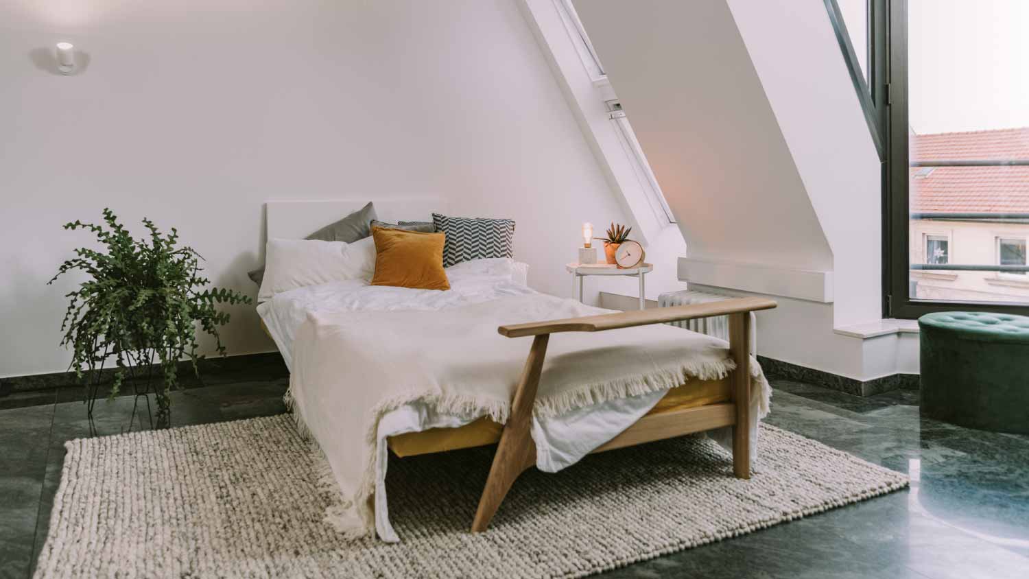 Interior of a attic bedroom