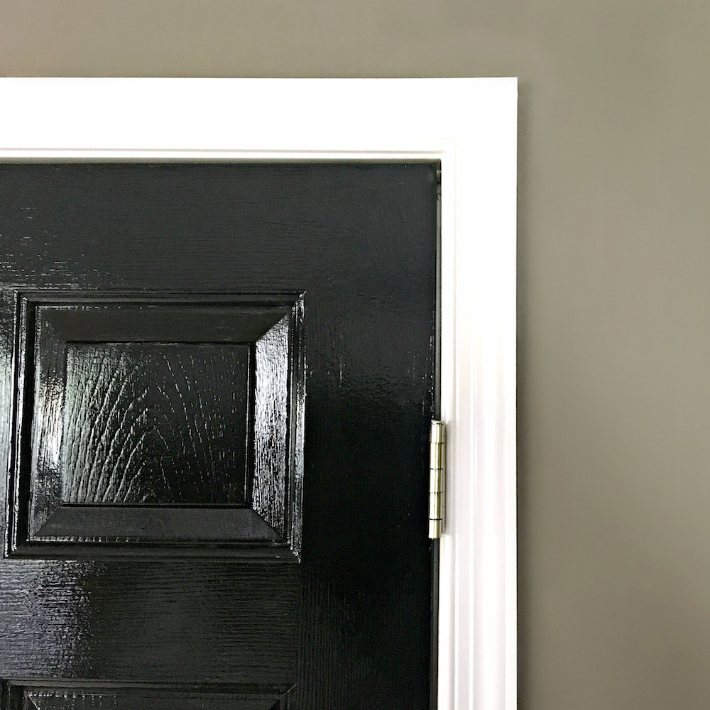 black door with white trim
