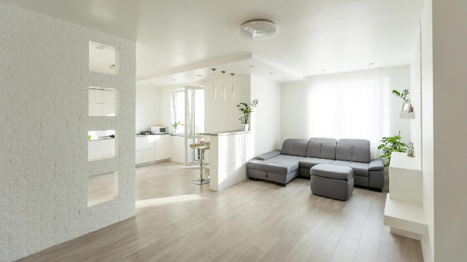 The interior of a modern house