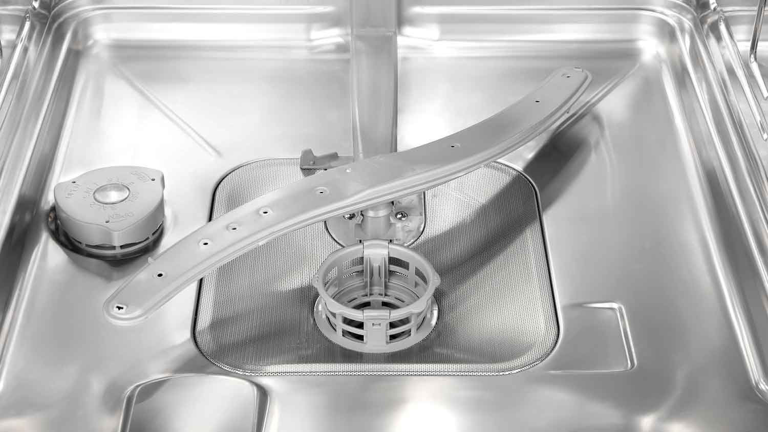 The inside of an empty dishwasher