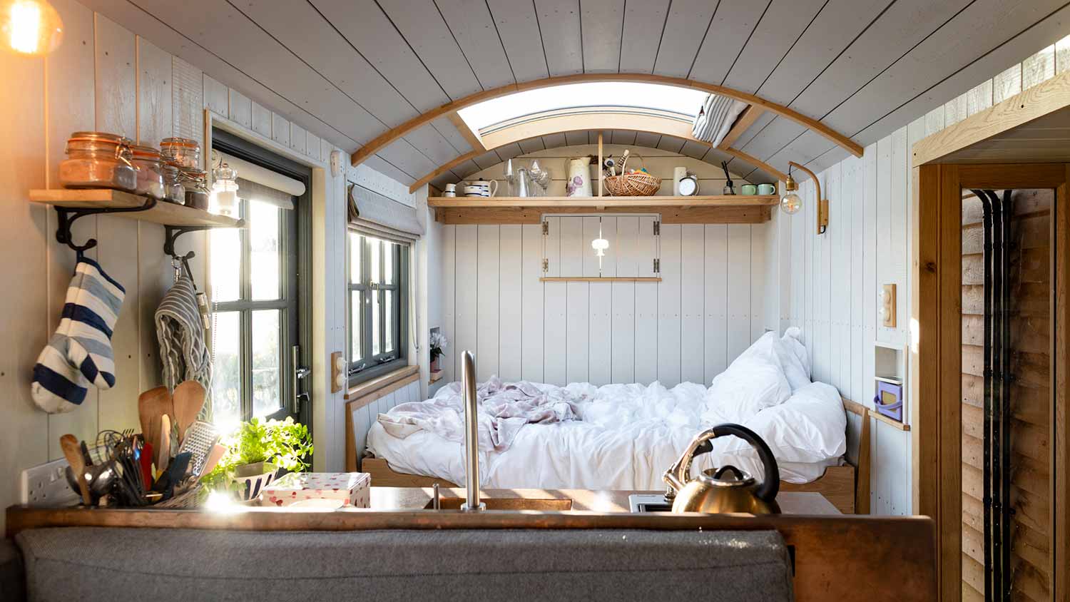 The interior of a tiny house