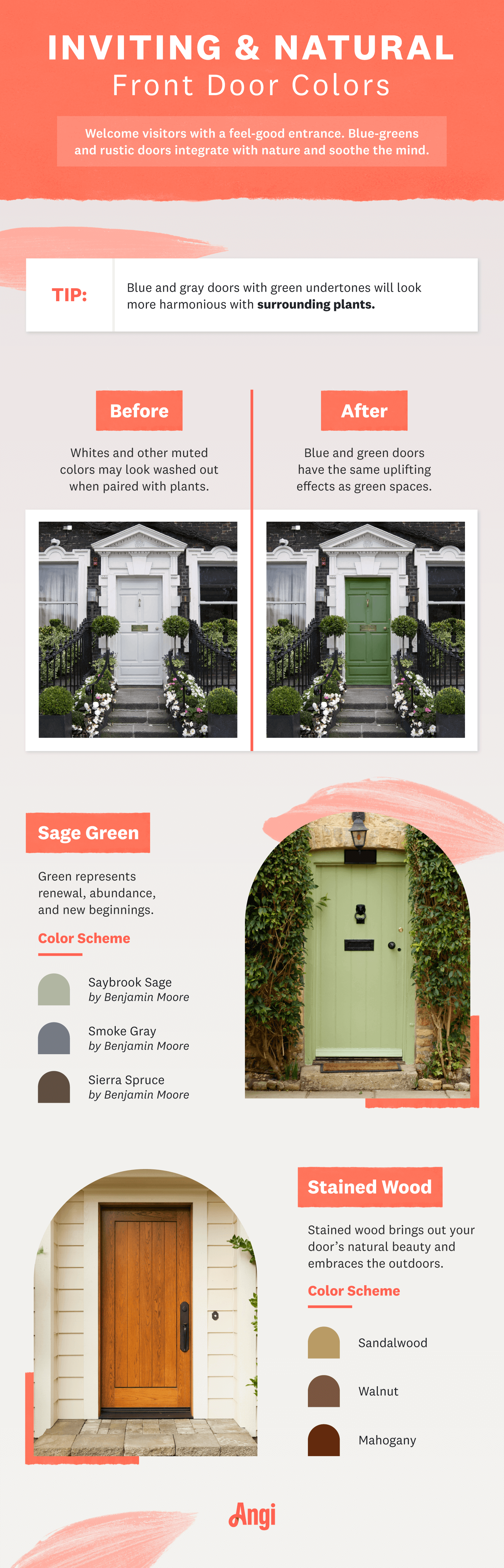 inviting and natural front door colors