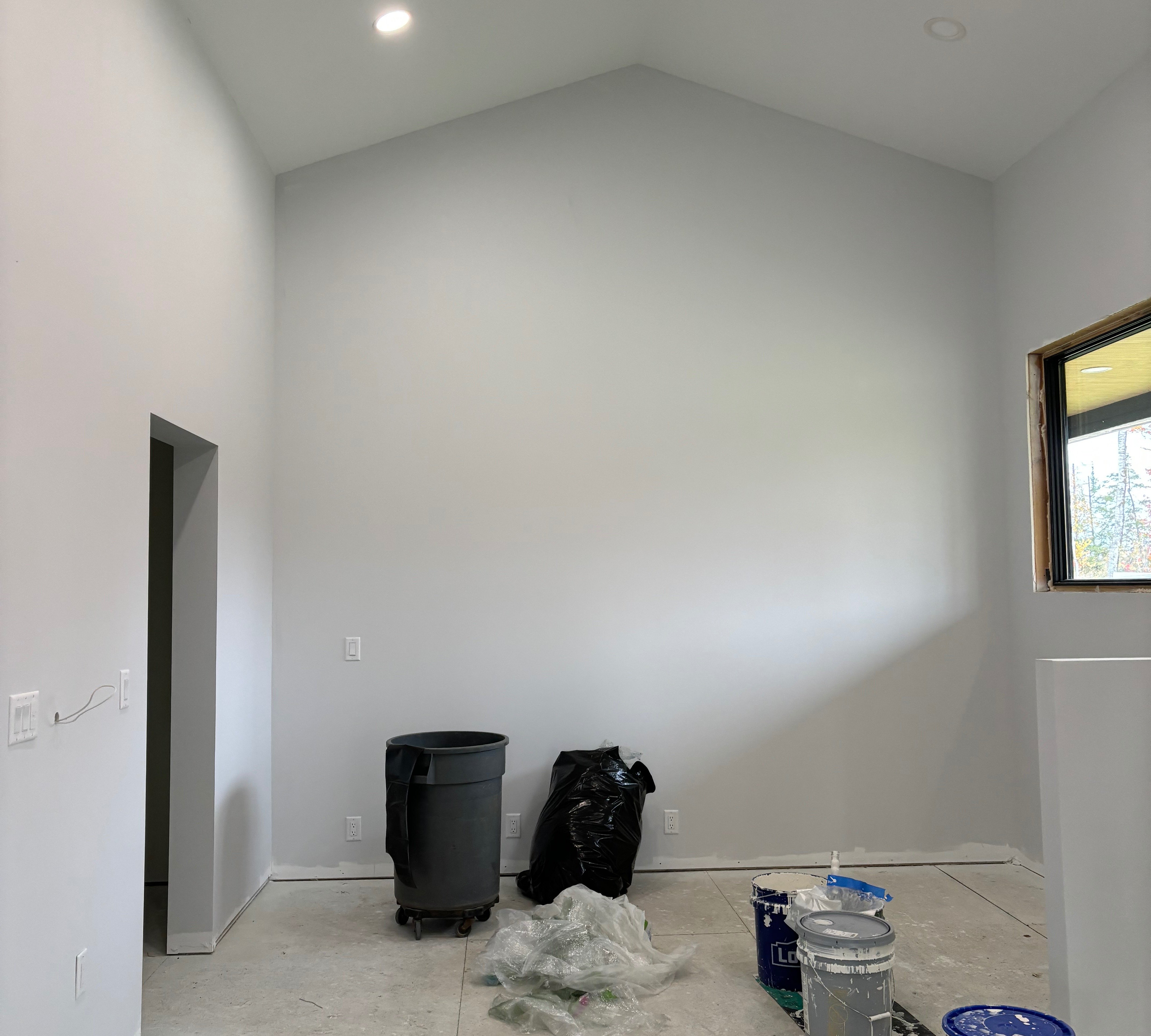 painted room with high ceiling