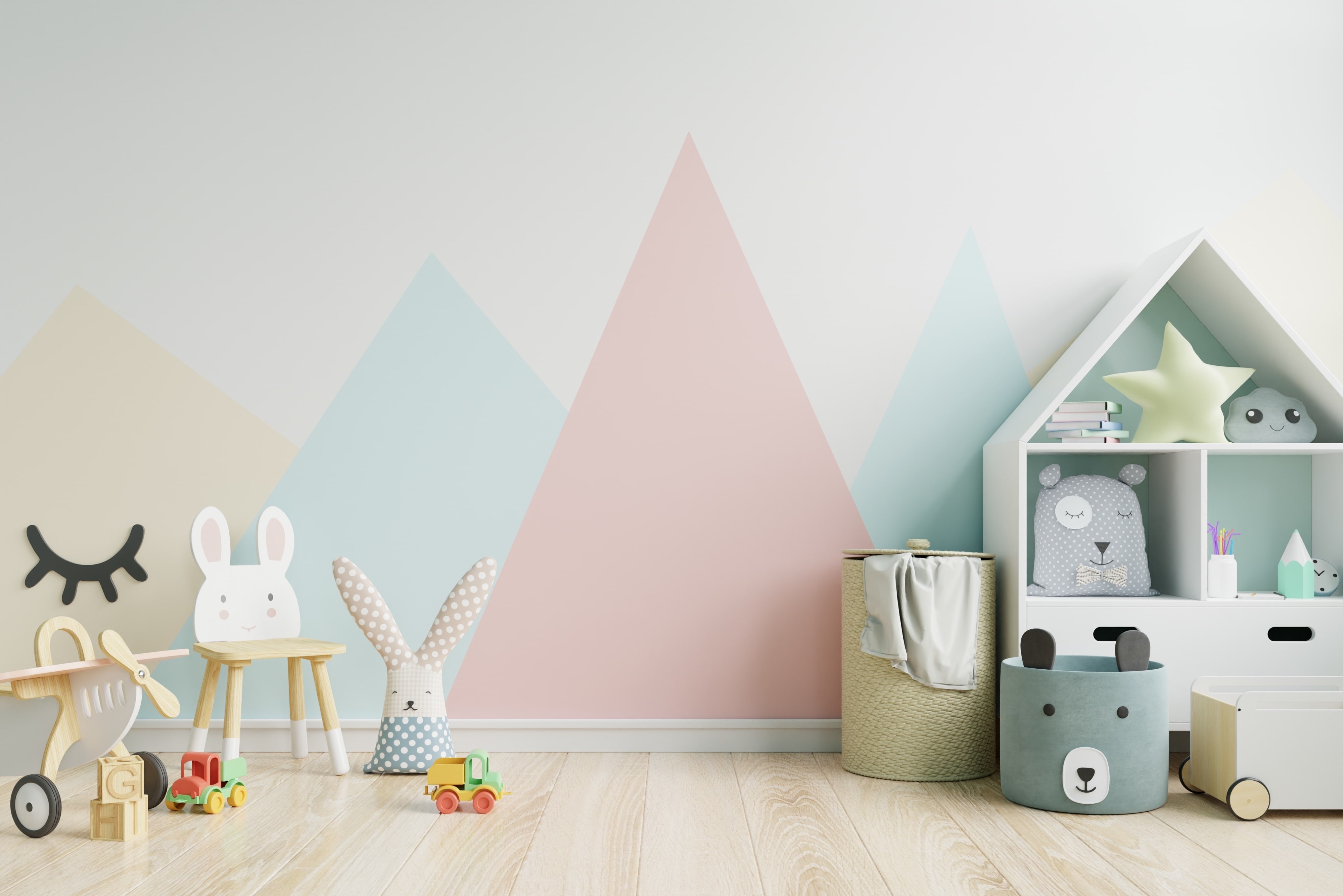 Pastel accessories in child’s room