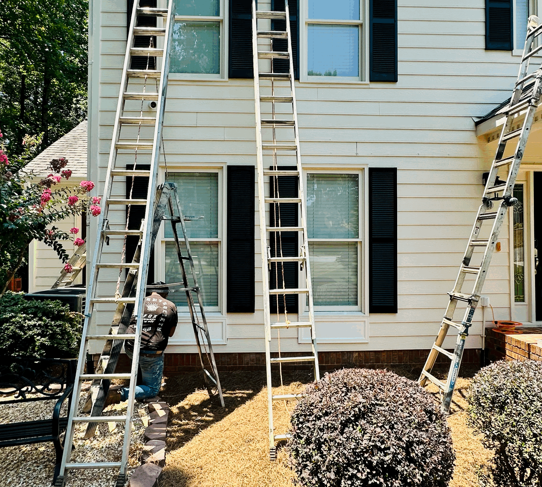 home renovation in progress with ladder