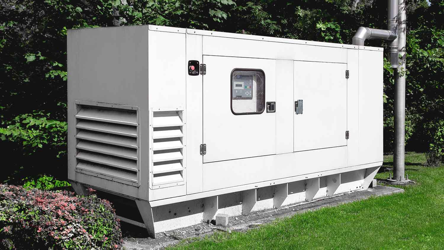 Large diesel power generator in the yard