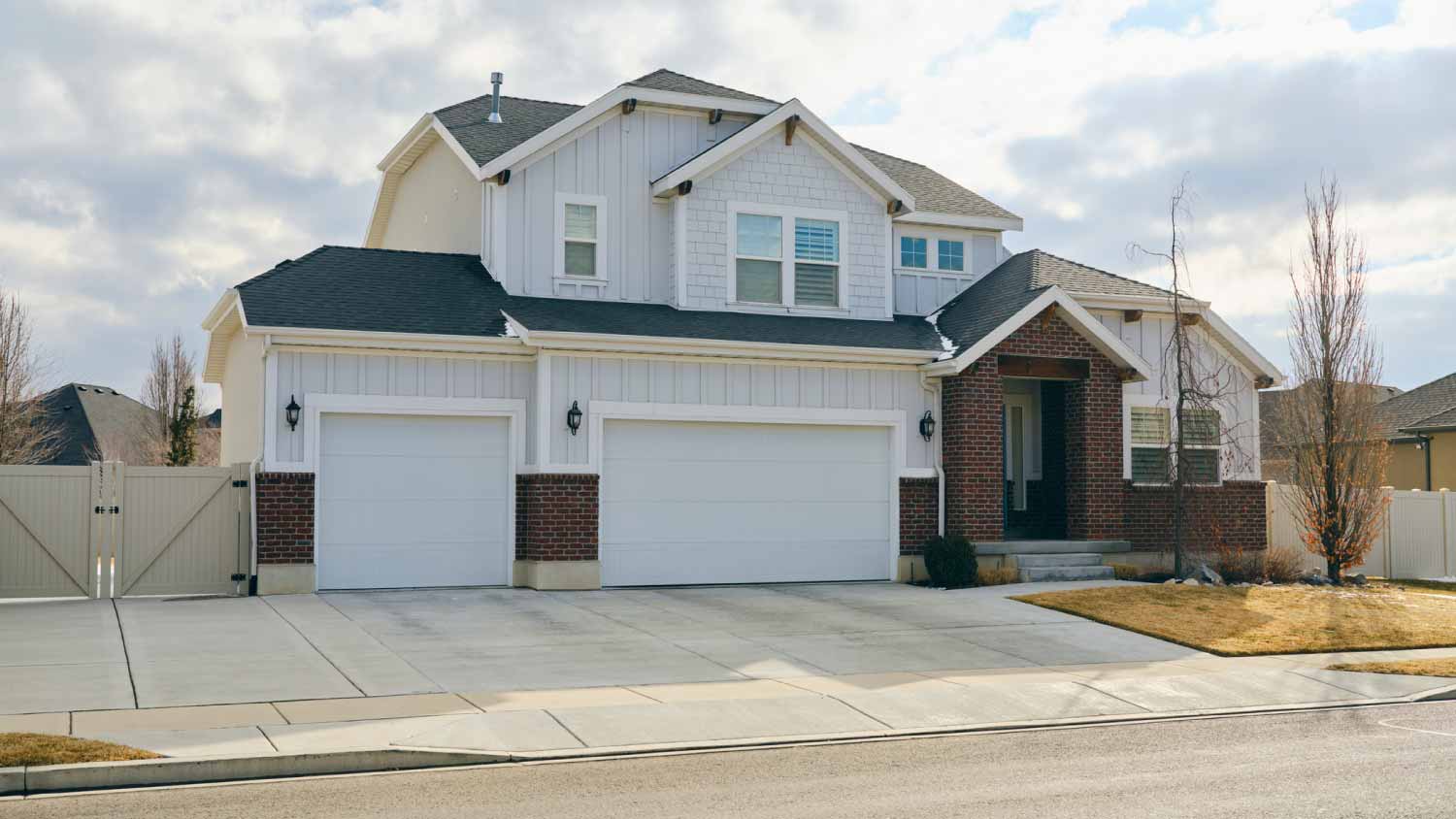 A large house with a driveway