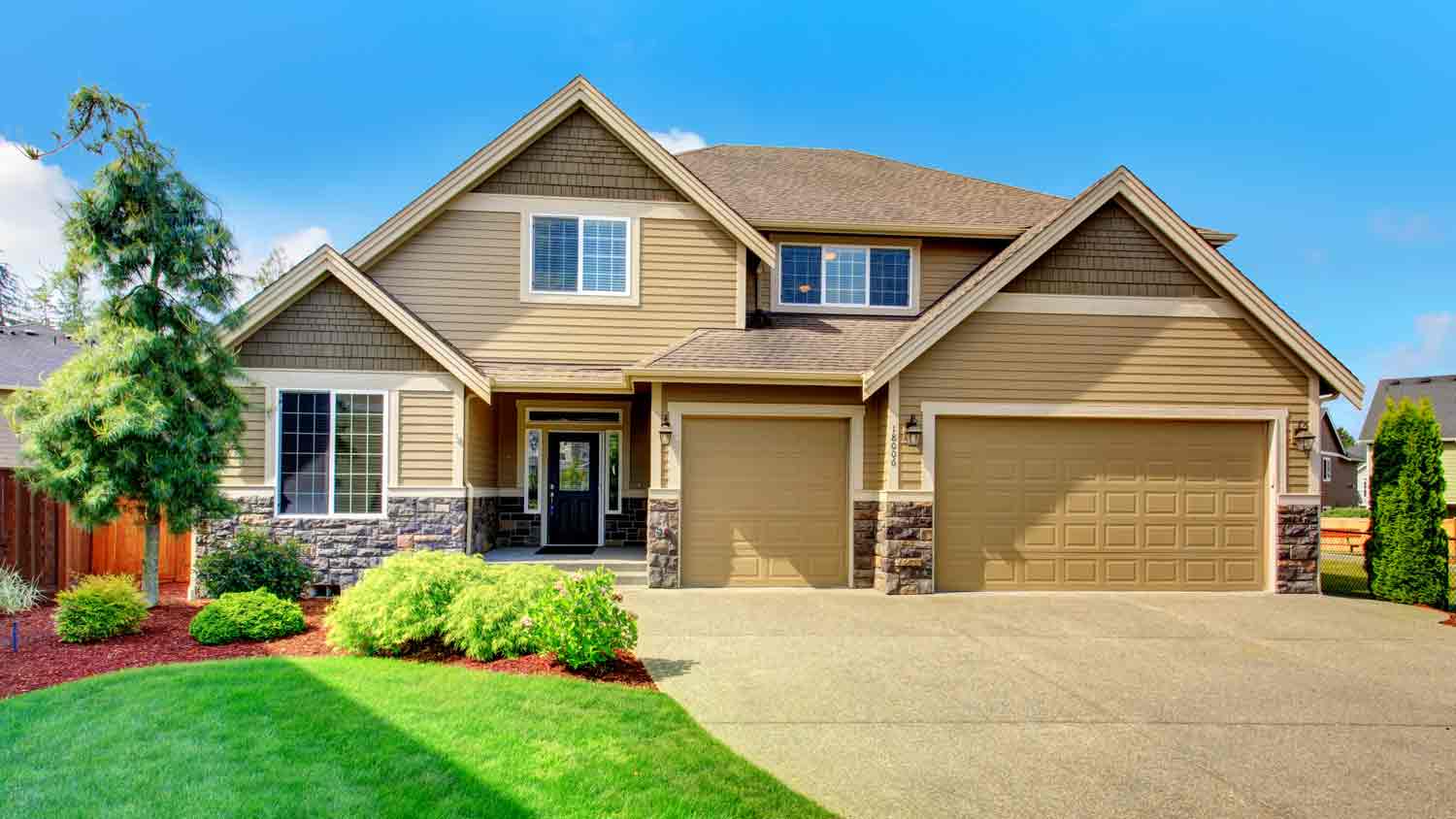 light maple brown siding house