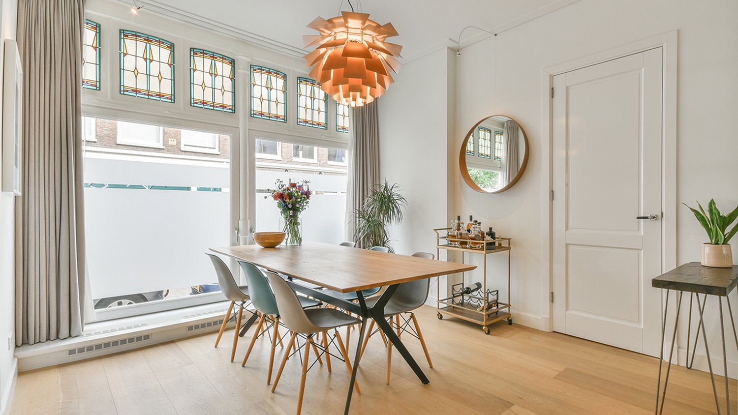 cozy light dining room table