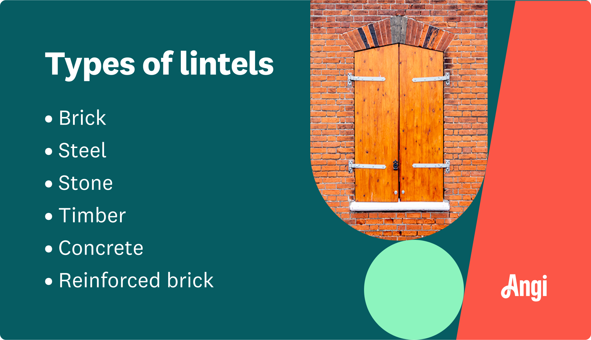 6 types of lintels, including steel, stone, and timber