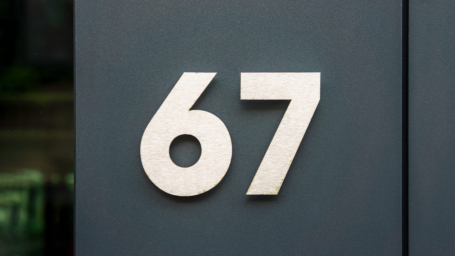 metal house number #67