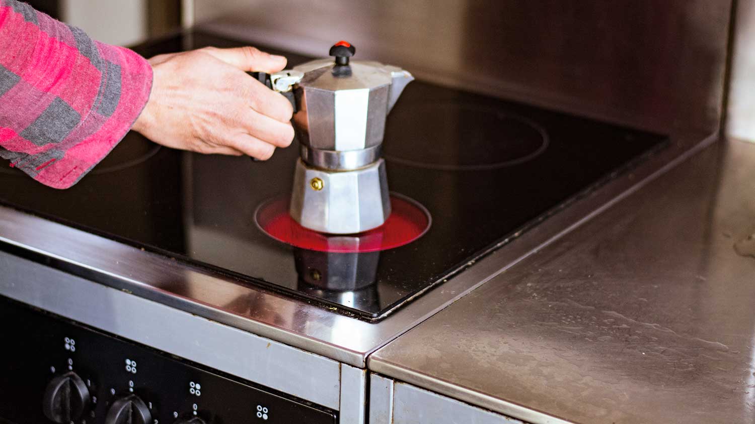 Using electric range to make coffee
