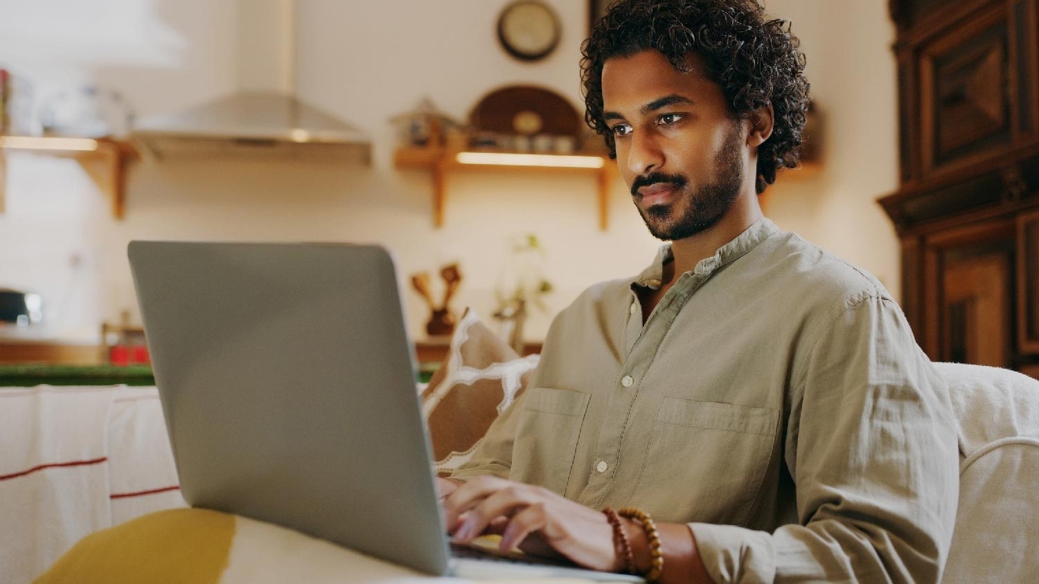 A man using his laptop