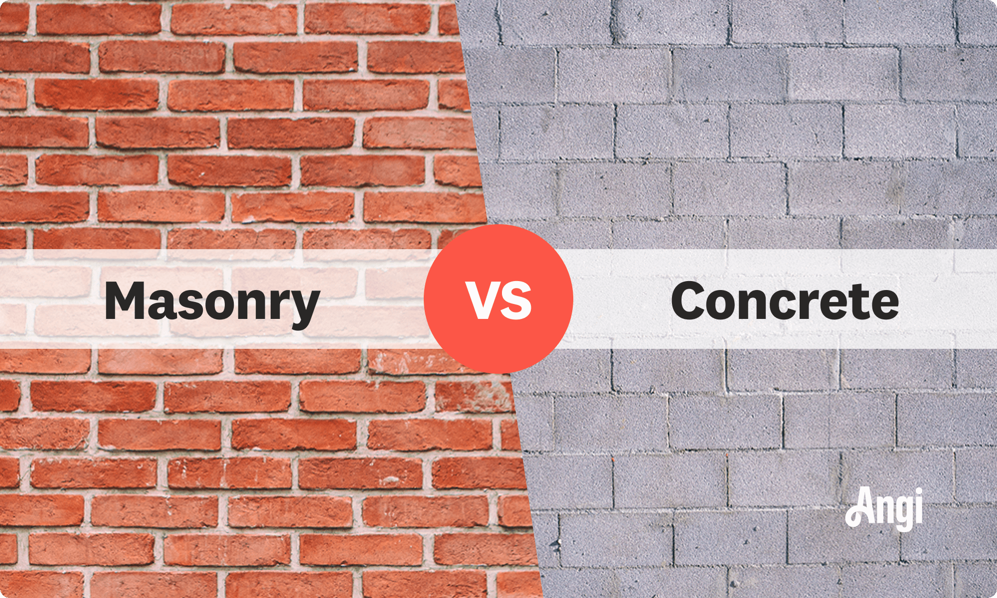 Masonry versus concrete compared visually