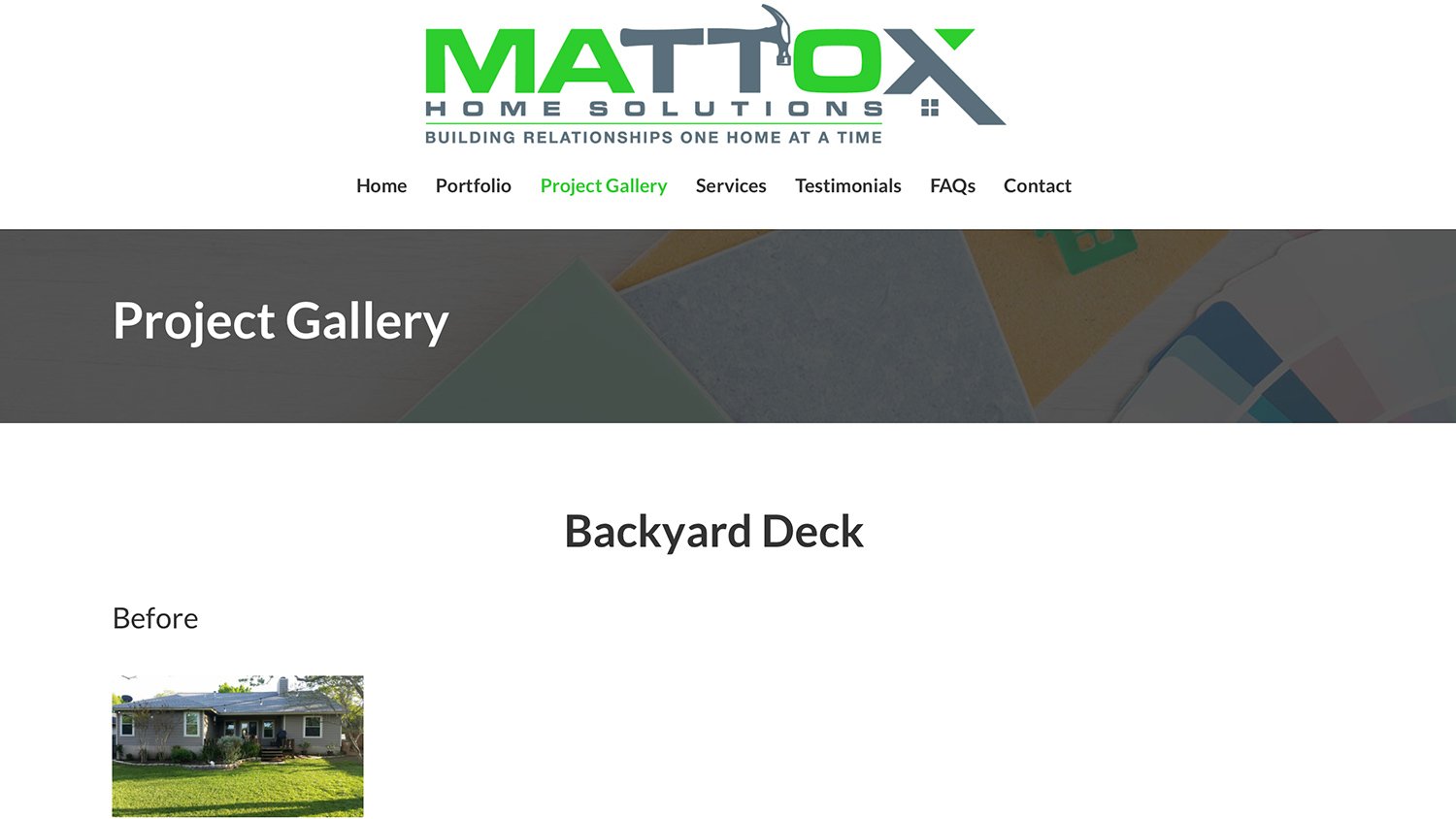 Mattox Home Solutions' home page