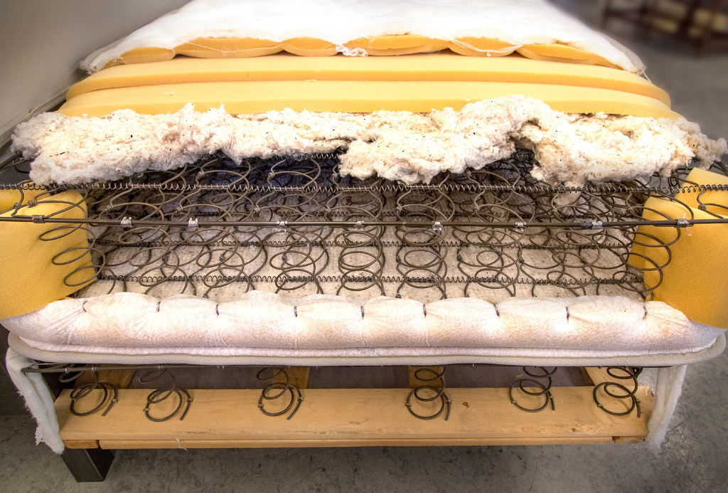 The inside of a mattress