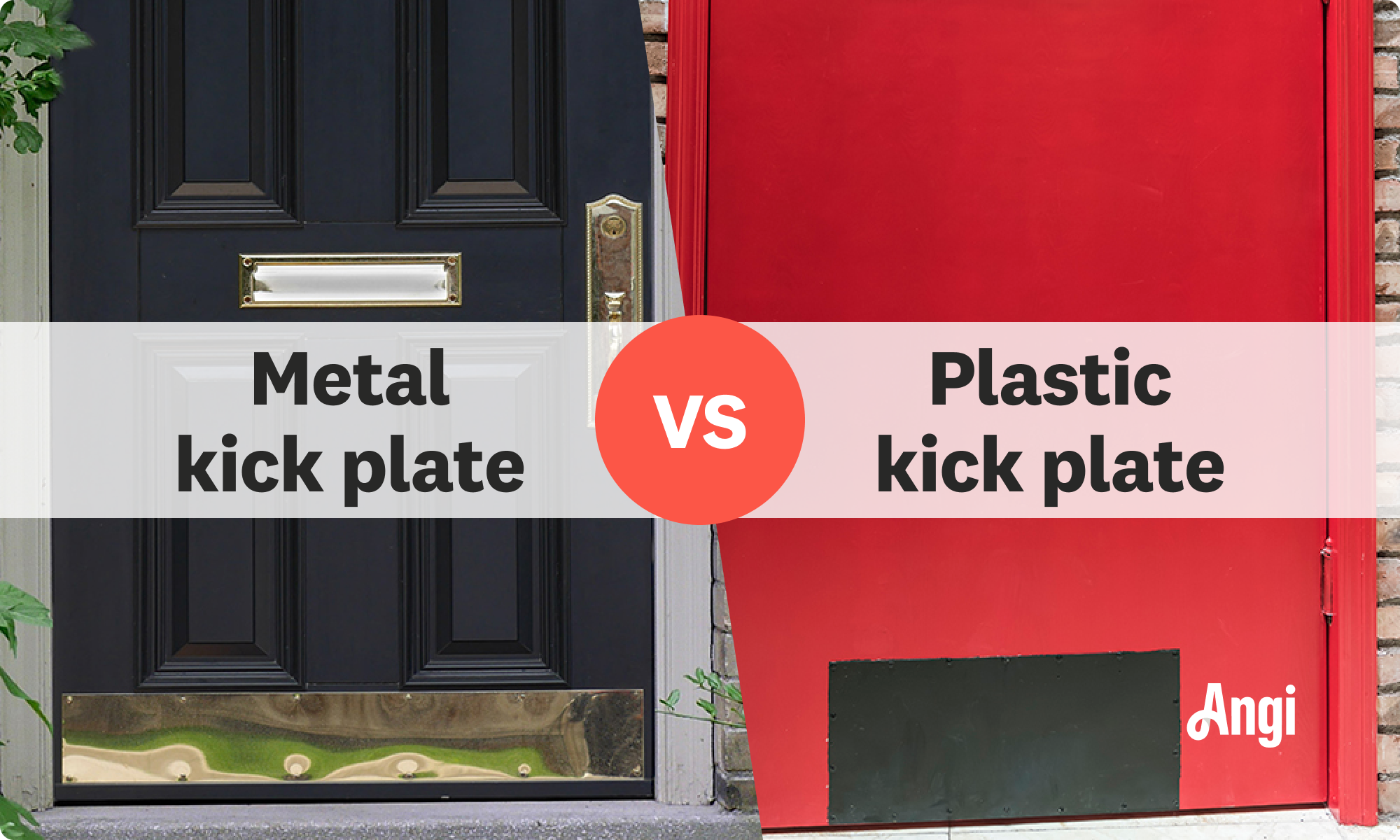 Metal versus plastic kick plates visual comparison