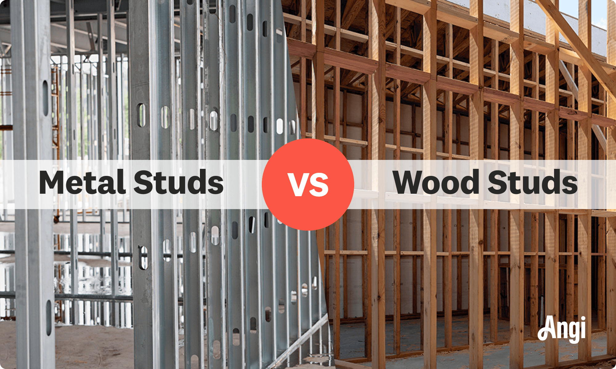 Metal studs versus wood studs compared visually