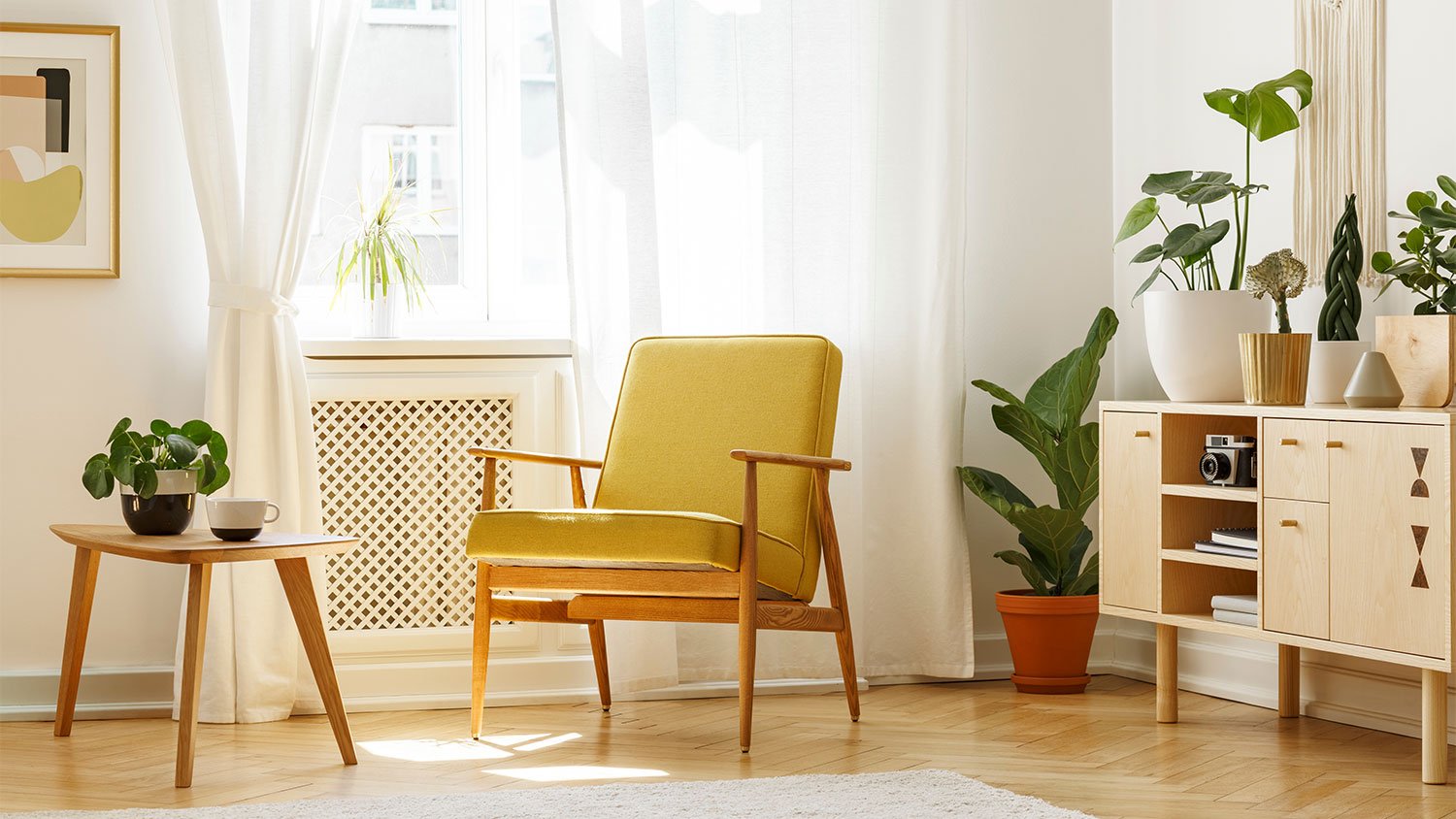 A view of mid-century modern furniture