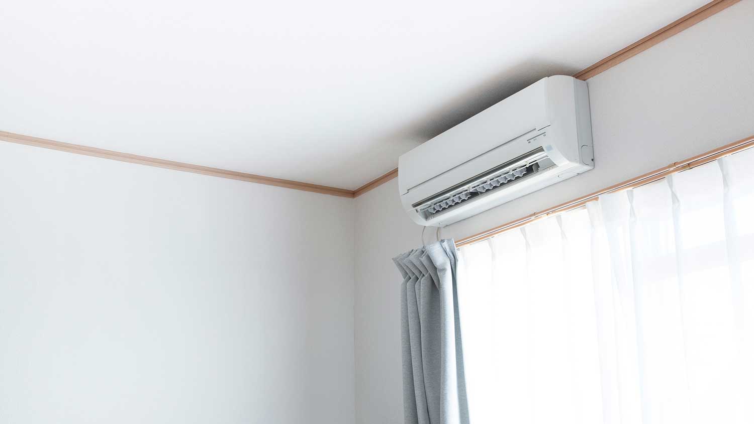 Mini split ac unit installed in the room