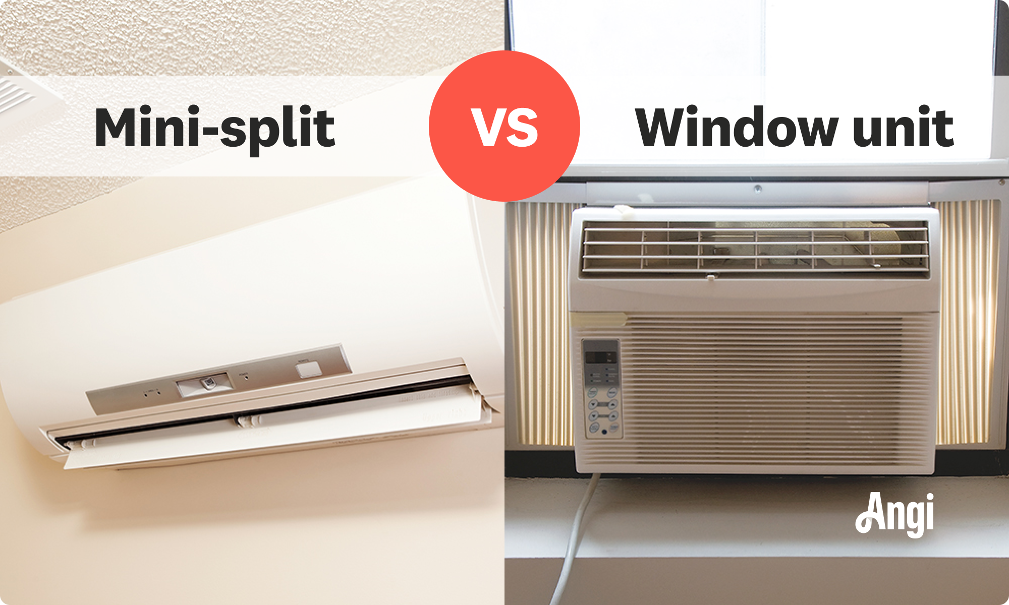 Mini-split versus window unit visual comparison