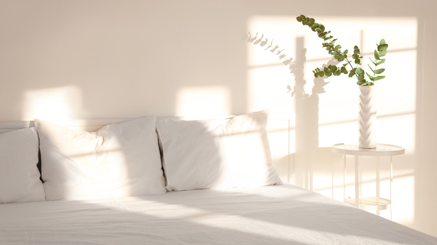 A sunlit minimal bedroom