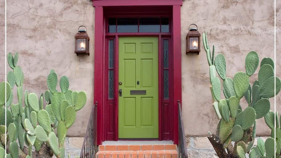 mint green door