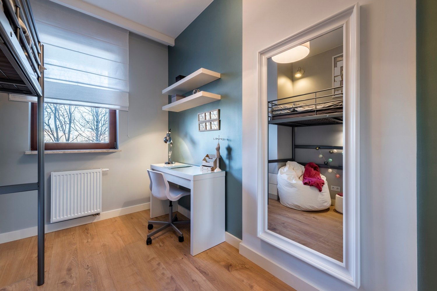 Mirror in teenager's bedroom