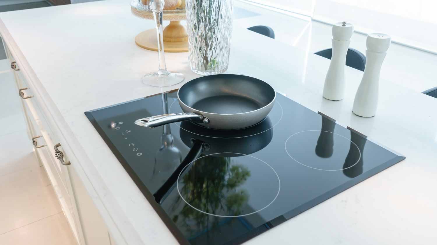 Modern black induction stove