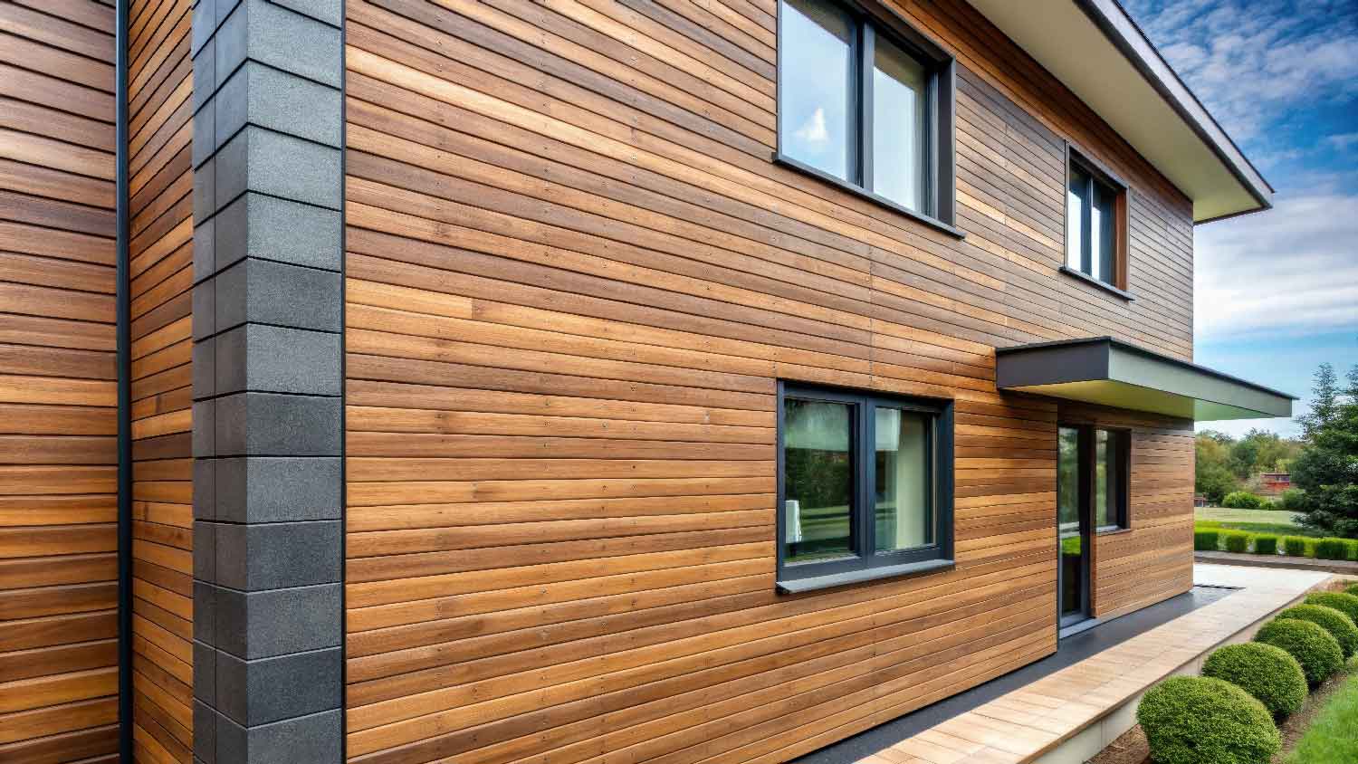 A modern house with cladding