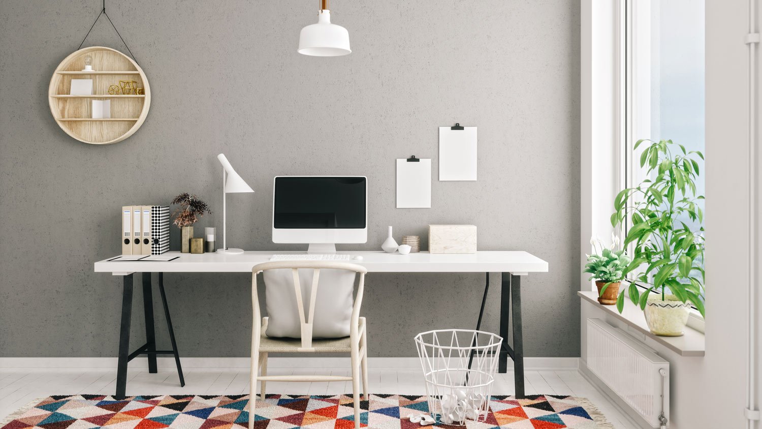 A modern, scandinavian style home office